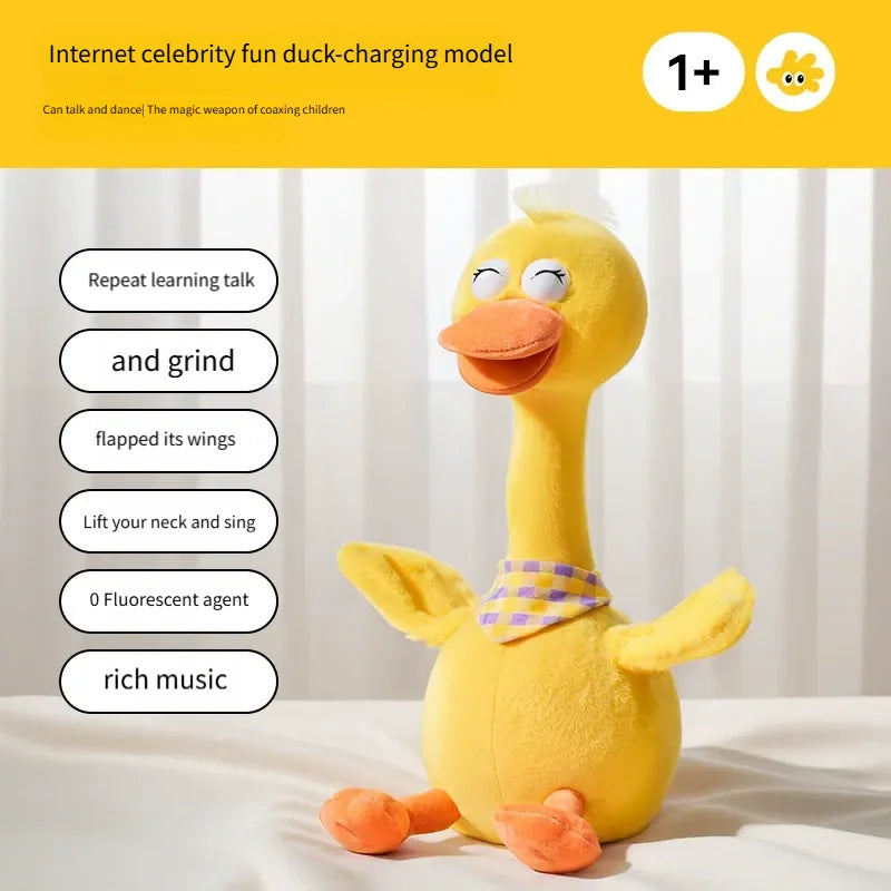 New Dancing Talking Ducks Toy for Baby Toddler, Boys Girls Gifts Singing Mimicking Cactus Toys Recording Repeating What You Say