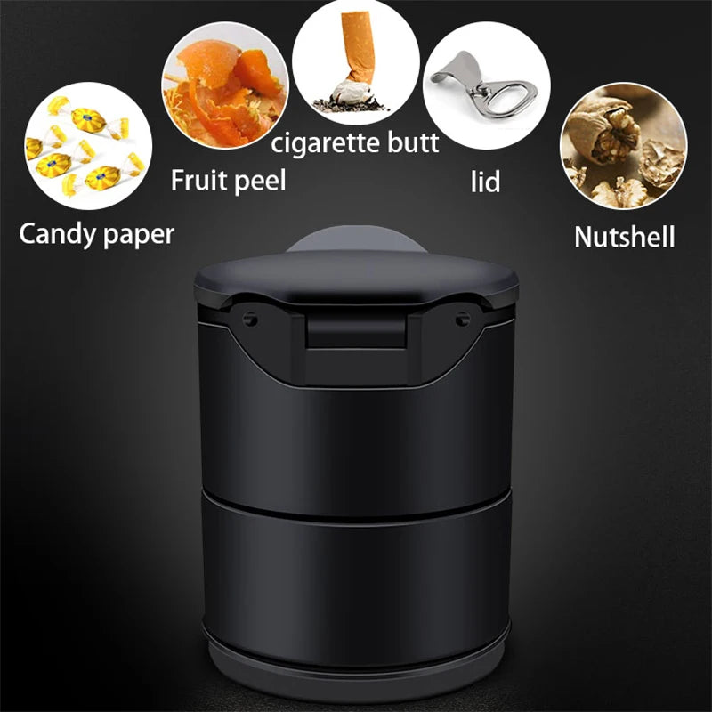 Car Ashtray LED Portable One Touch Open Automatic Indicator Blue Light Flame Retardant Smoke Cigar Ash Tray Car Accessories