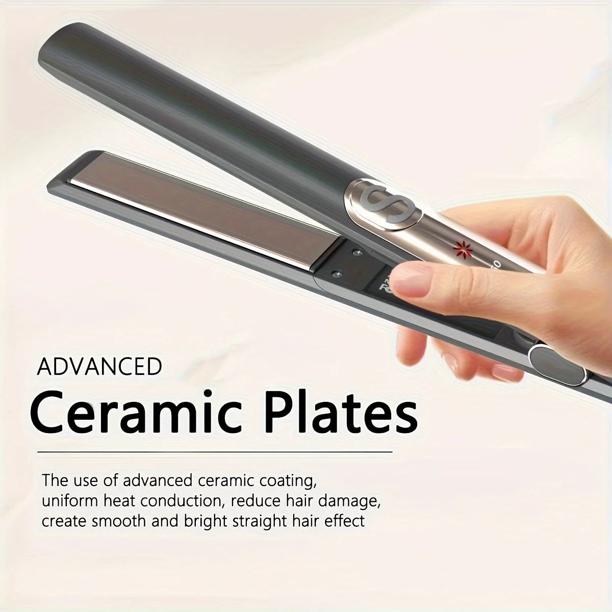 Professional Hair Straightener Curling Iron Ceramic Plate Negative Ion Plate Even