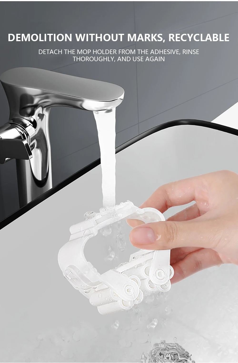 Multi-Purpose Strong Adhesive Wall Hooks – Mop & Broom Hanger