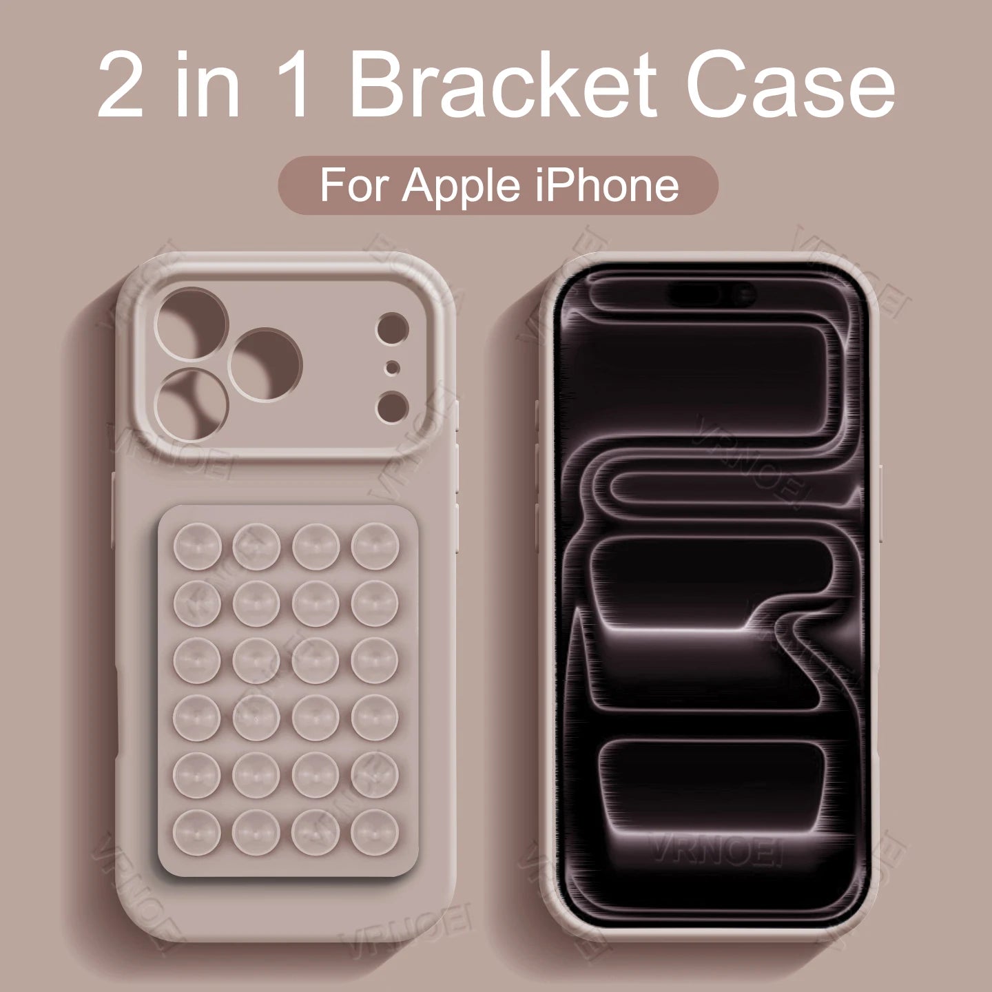Silicone Suction cup holder case For iPhone 17 14 12 11 13 15 16 Pro Max Solid Color Cover For 16 15 14 Plus Air Accessories