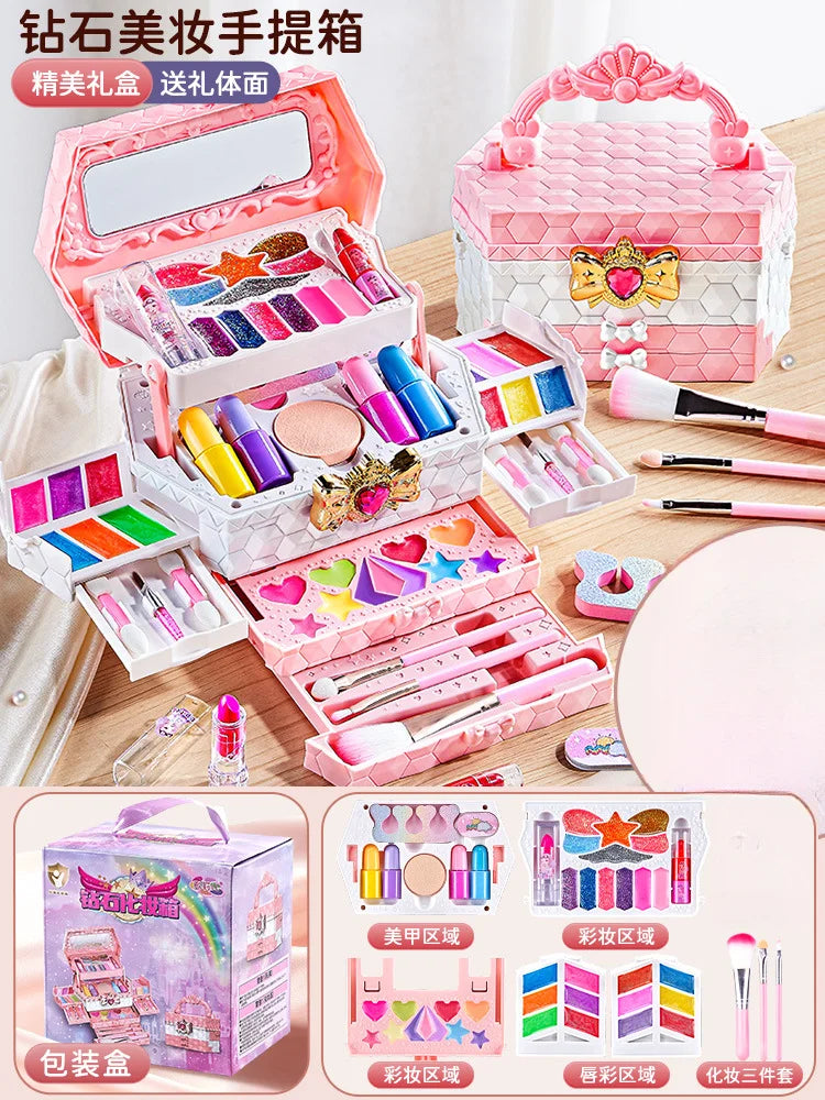 Kids Washable Makeup Girl Toys - Kids Makeup Kit for Girl, Real Make Up Set, Little Girls Makeup Kit for Toddler Kid Children Pr