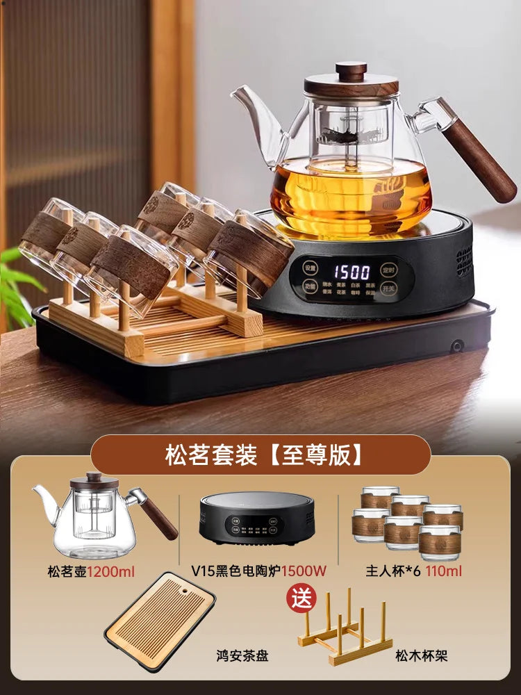 Tea Brewing Stove Set Glass Teapot Tea Brewing Household Small Electric Ceramic Stove Tea Tray Tetera Electrica