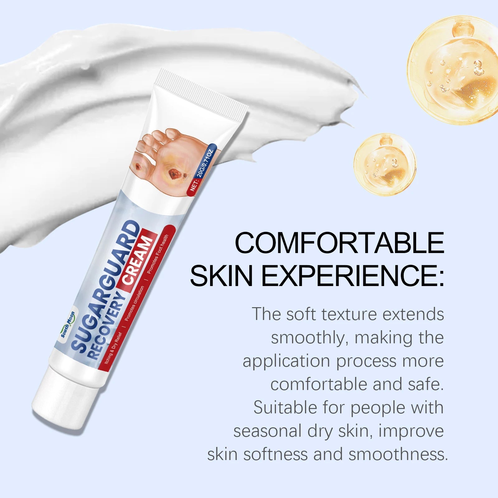 Diabetic Foot Cream Soothes Discomfort Relief Feet Ulceration Stabilizes Blood Sugar Level Health Diabetics Treatment Ointment