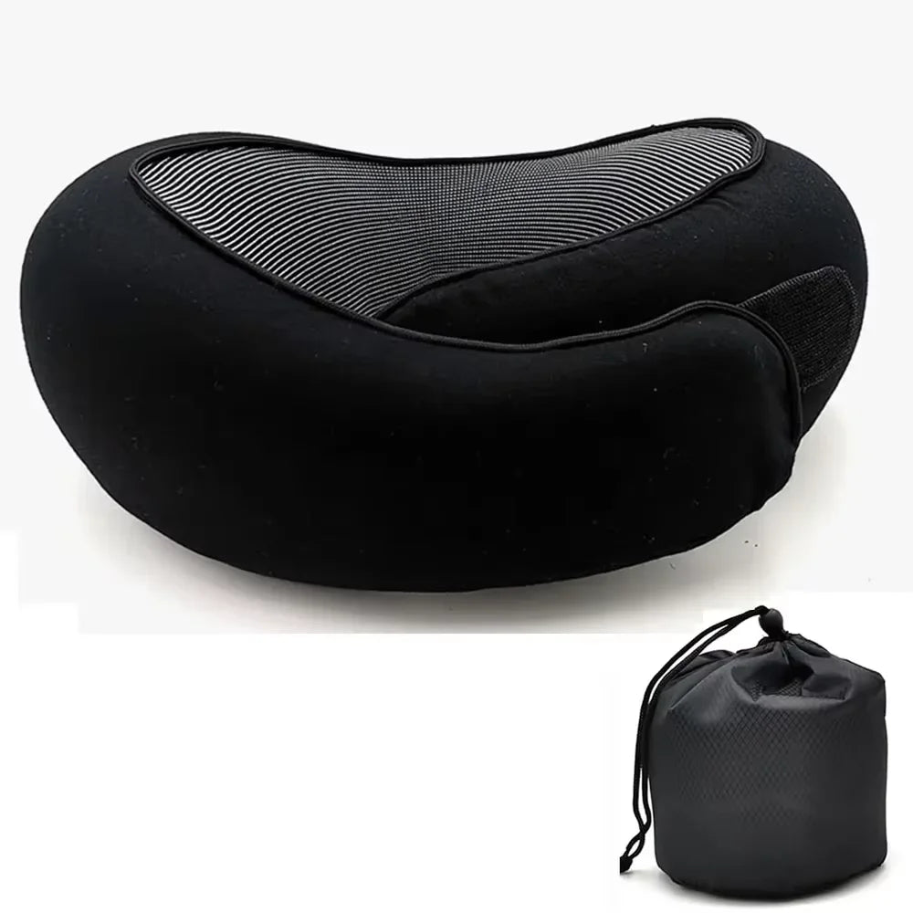 Memory Foam Neck Pillow – U-Shaped Ergonomic Travel Pillow with Adjustable Support for Airplane, Car