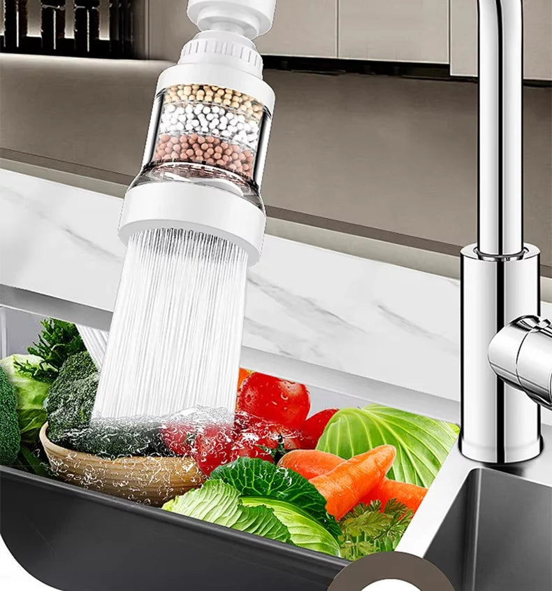 Universal Faucet Filter Interface Universal Water Filter Rotating Splash-Proof Universal Pressure Boosting 360° Rotation