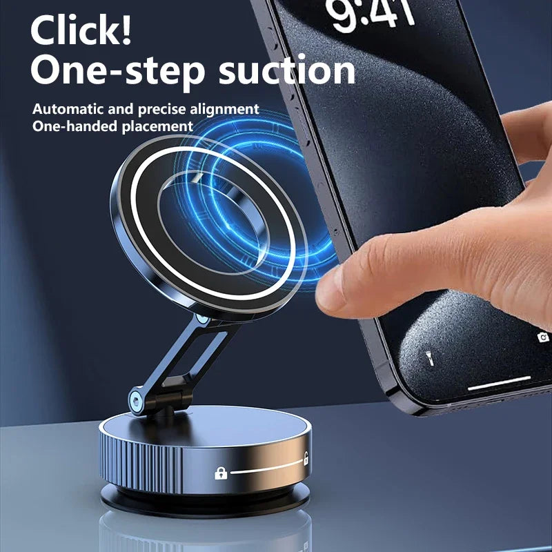 Phone Holder 360°Rotation Magnetic Car Mechanical Stand Vacuum Suction Cup Adsorption Bracket Navigation Universal Holder