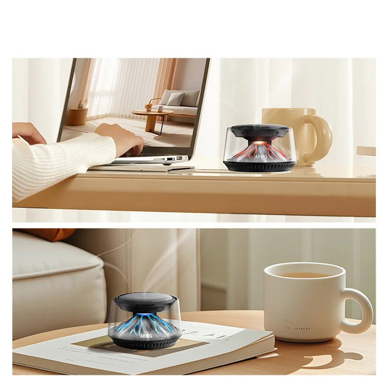 360° View Mirror Mount Volcanic Iceberg Car Diffuser - Air Purifying, Solar Powered, Forest & Floral Scents, Elegant Auto Decor