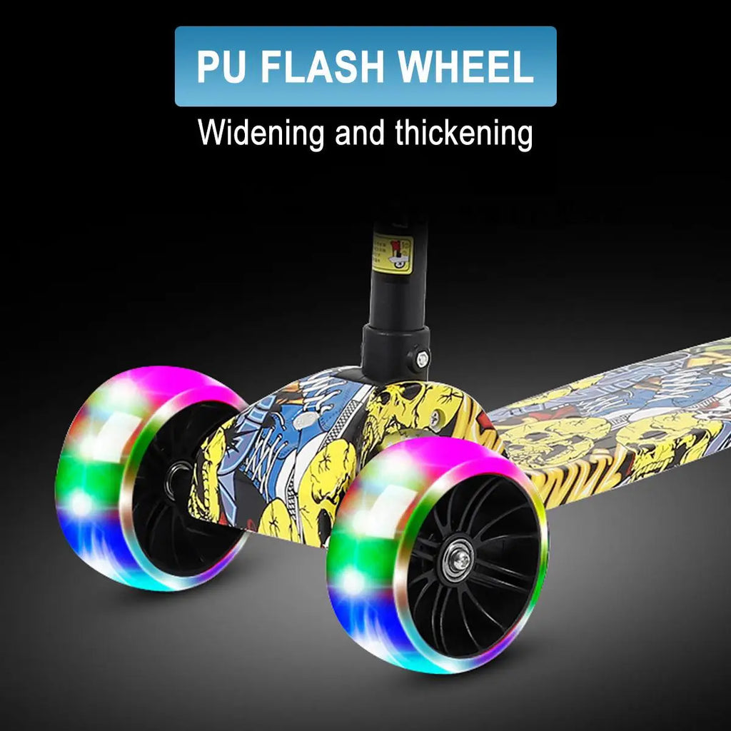 Kids Scooter 3 Wheels Folding Foot Scooters LED Shine Balance Bike Adjustable Height Skateboard Kick Scooter for Kids Sport Toy