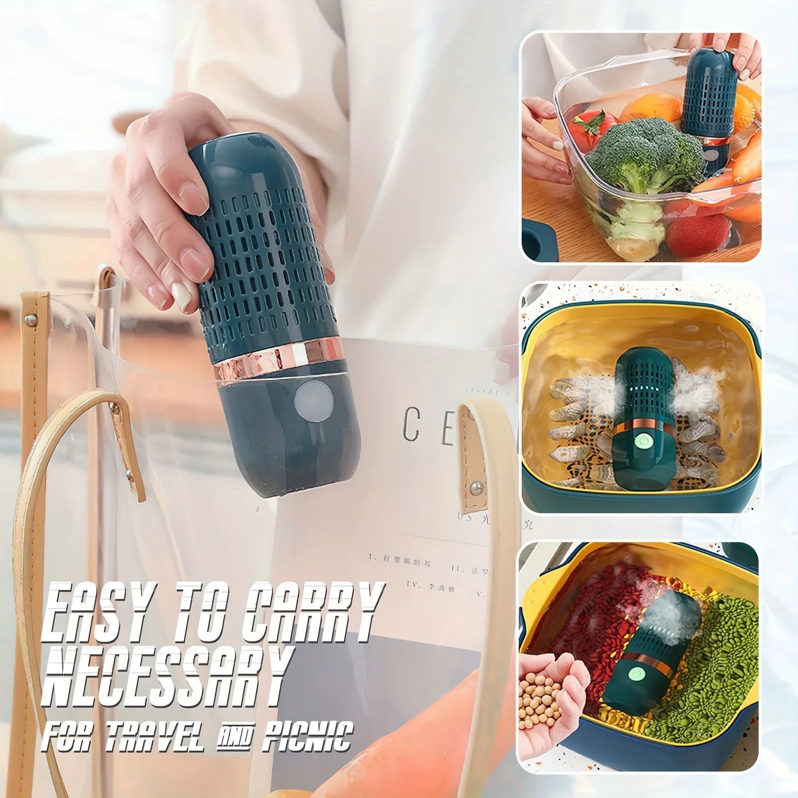 Meat Fruit and Vegetable Purifier Home Portable Fruit and Vegetable Cleaner Remove Pesticide Residue Vegetable Washer Tools