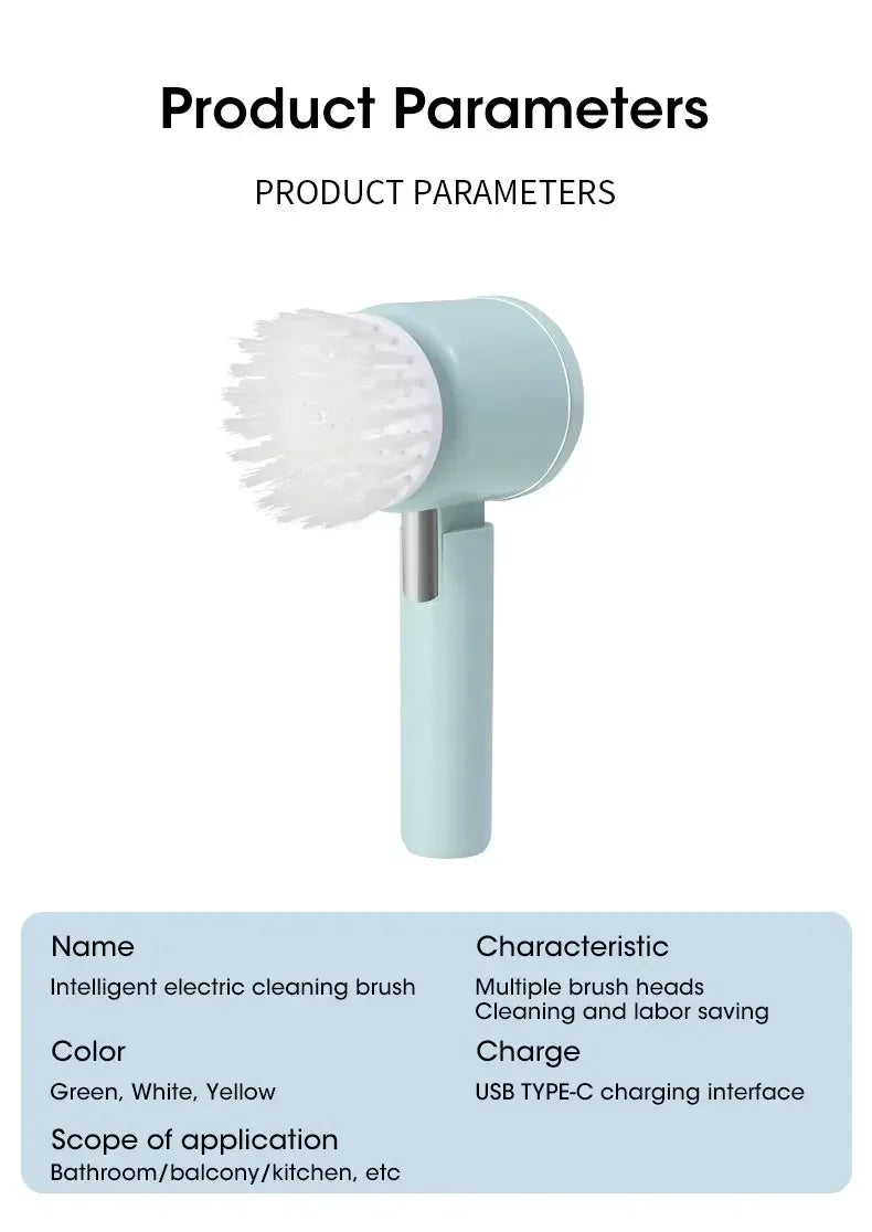 Spin Scrubber Electric Rechargeable with 5-in-1 Brush Heads