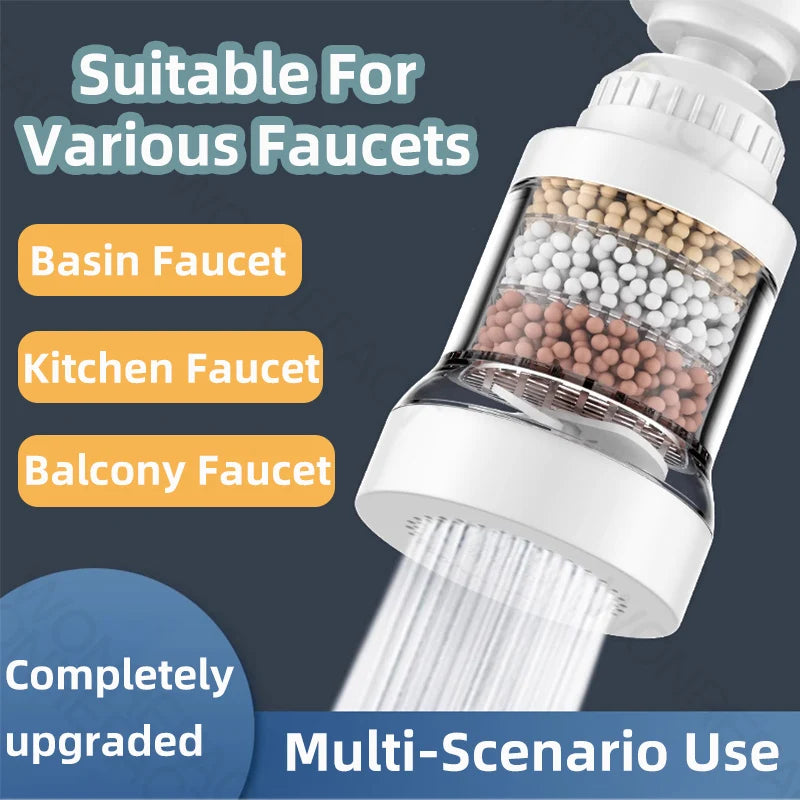 Universal Faucet Filter Interface Universal Water Filter Rotating Splash-Proof Universal Pressure Boosting 360° Rotation