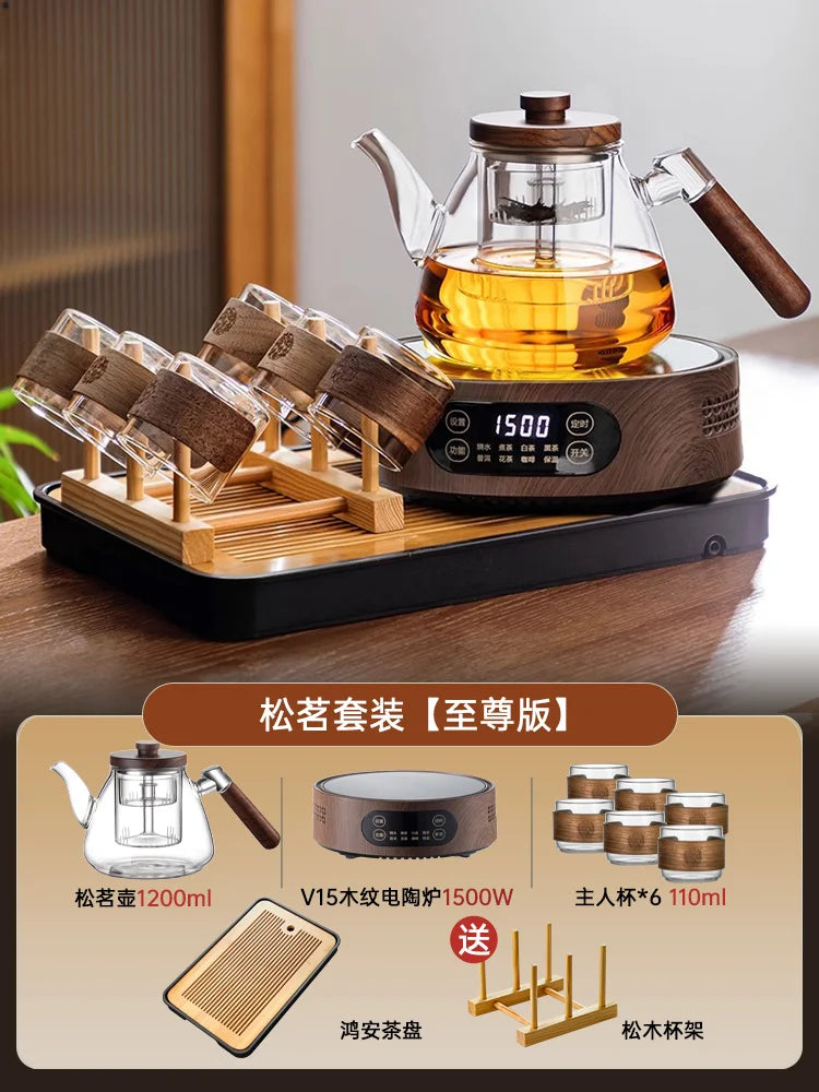 Tea Brewing Stove Set Glass Teapot Tea Brewing Household Small Electric Ceramic Stove Tea Tray Tetera Electrica