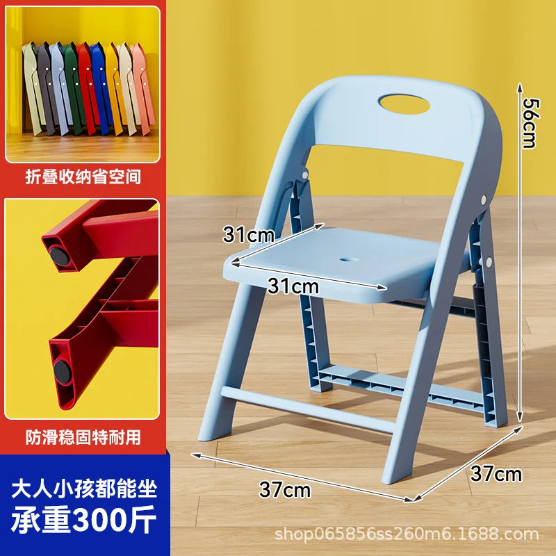 Folding Back Chair Small Bench Household Children's Non-slip Stool Thickened Living Room Shoe Changing Stool Kindergarten Chair