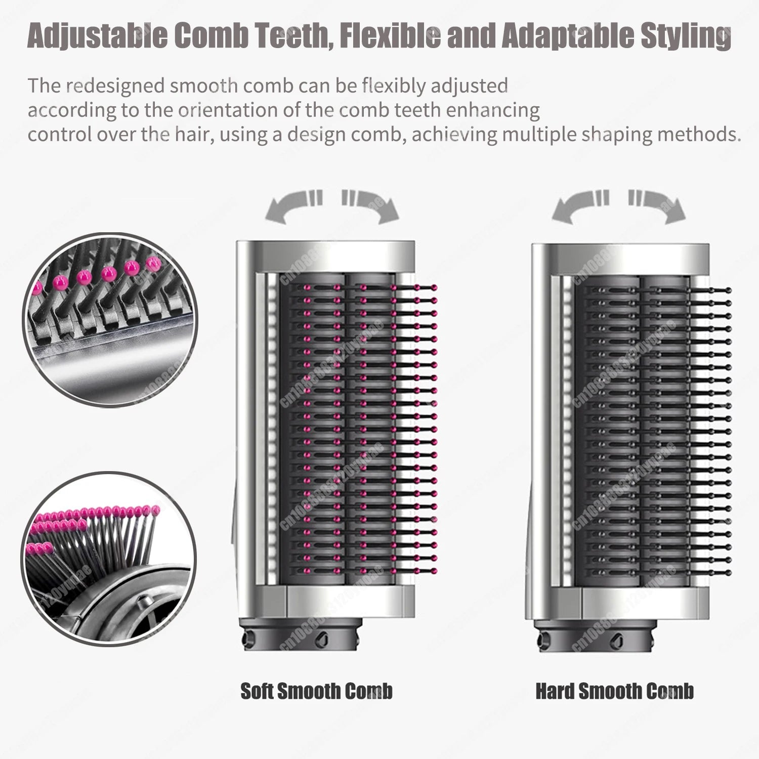 Hot Air Brush Auto-Curling 6 in1 Professional Multi Hair Styler Wrap Iron Straightener Hair Brush Curly Hair Dryer With Nozzles