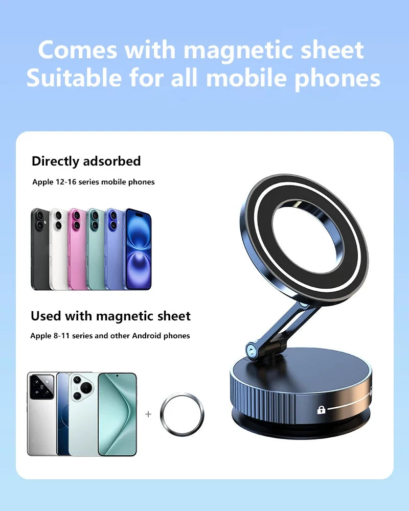 Phone Holder 360°Rotation Magnetic Car Mechanical Stand Vacuum Suction Cup Adsorption Bracket Navigation Universal Holder