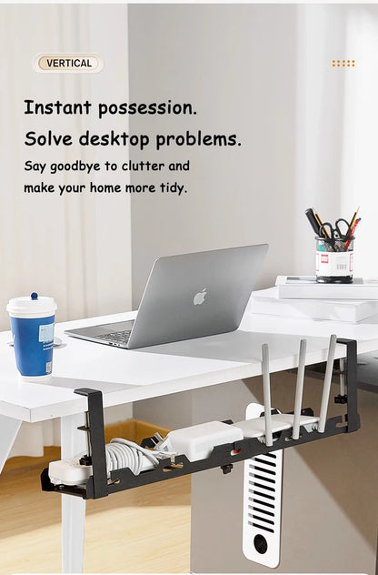 Telescopic Under-Desk Cable Management Tray – Metal Wire Organizer