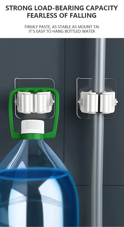 Multi-Purpose Strong Adhesive Wall Hooks – Mop & Broom Hanger