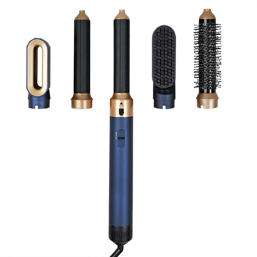 Professional 1000W Salon Hair Dryer Styler 65000RPM Brush Multifunction 5-in-1 Blow Dryer Straightener for Hotels Outdoor Use