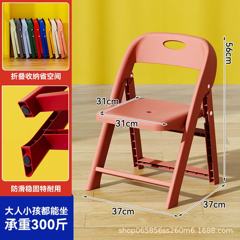 Folding Back Chair Small Bench Household Children's Non-slip Stool Thickened Living Room Shoe Changing Stool Kindergarten Chair