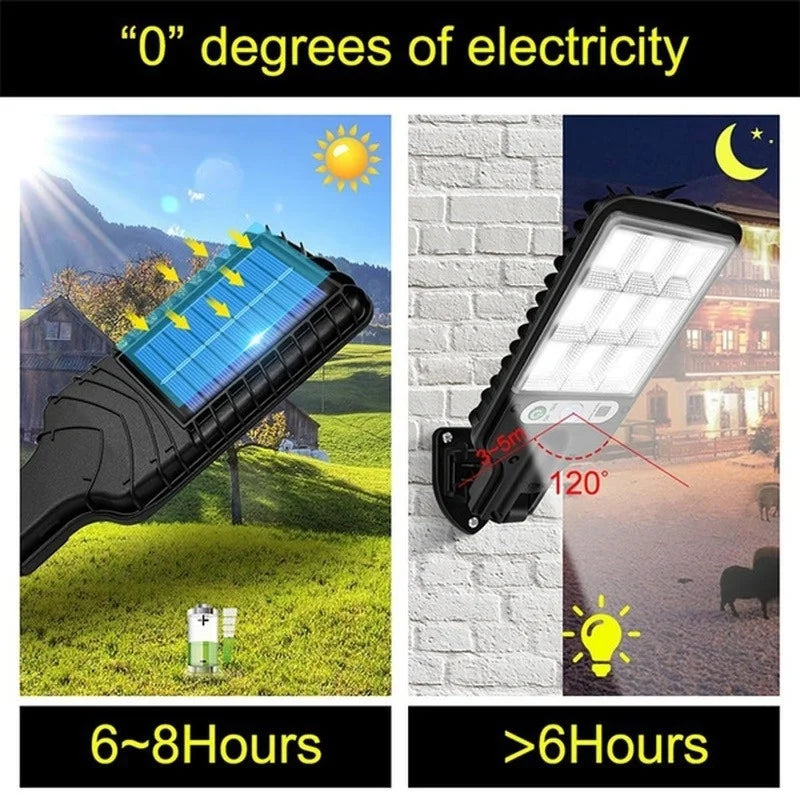 Solar Lights Outdoor 3 Modes 108COB Waterproof Street Lamp