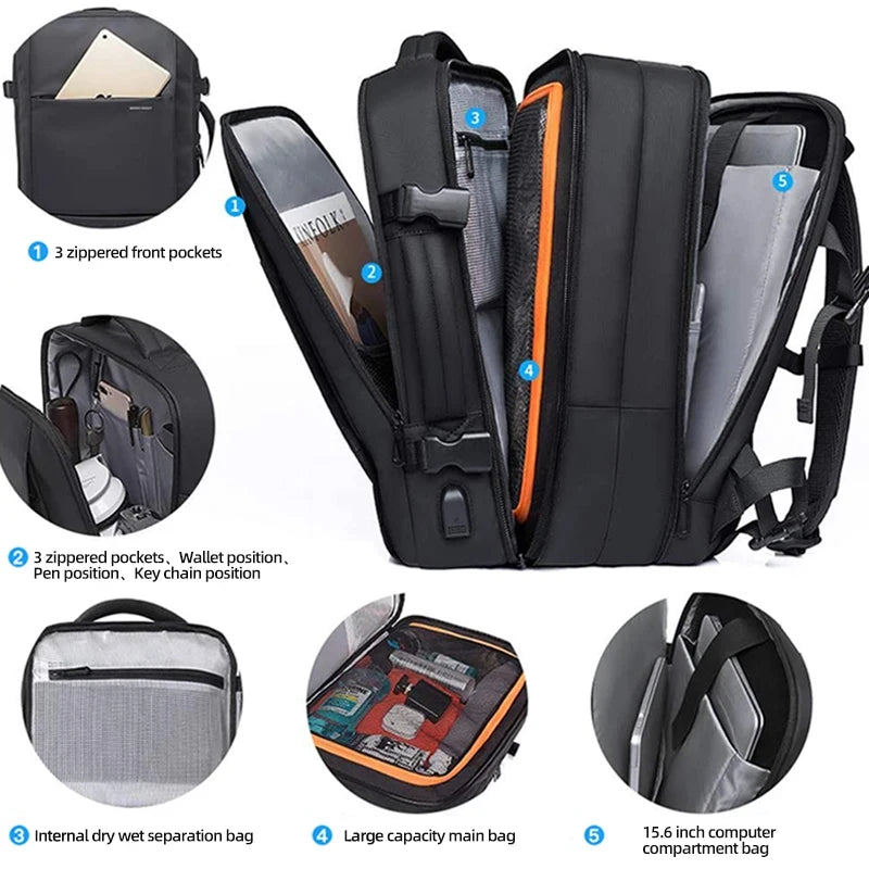 Men Backpack Waterproof Business Laptop Backpack  Travel Bag
