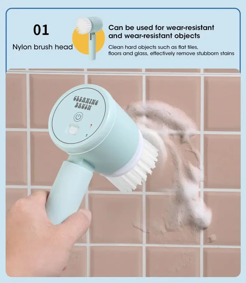 Spin Scrubber Electric Rechargeable with 5-in-1 Brush Heads