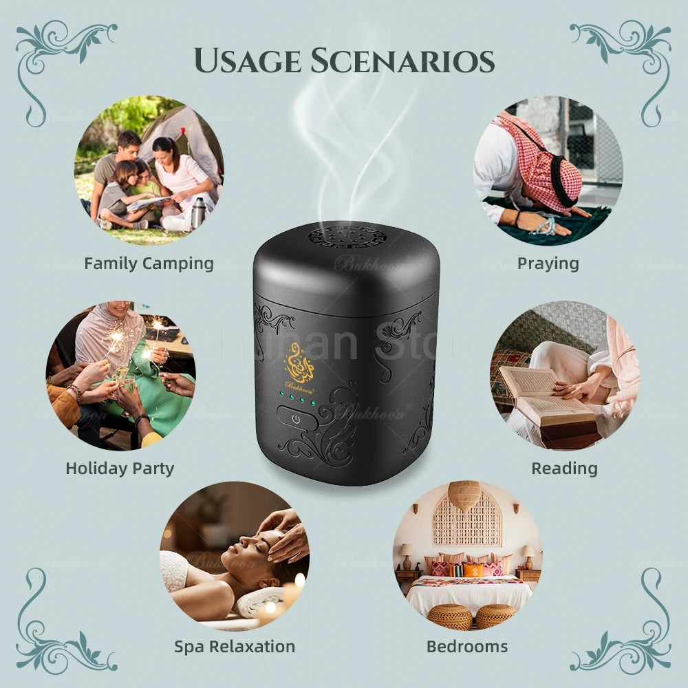 ChuHan Portable Electric Hair Aroma Diffuser Comb Arabic Car Incense Burner 2 in 1 Rechargeable USB Bakhoor Electric Censer Home