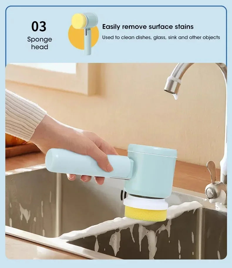 Spin Scrubber Electric Rechargeable with 5-in-1 Brush Heads