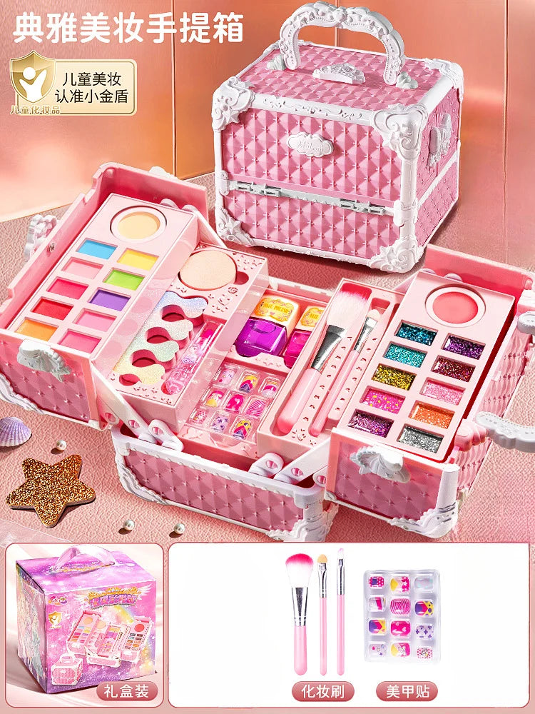 Kids Washable Makeup Girl Toys - Kids Makeup Kit for Girl, Real Make Up Set, Little Girls Makeup Kit for Toddler Kid Children Pr
