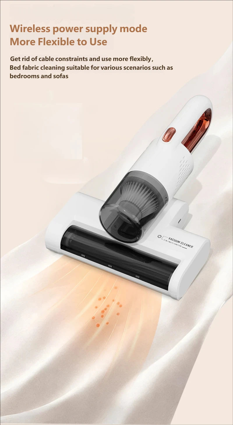 Portable Wireless Handheld Household Vacuum Cleaner Powerful UV HEPA Filter Mite Remover
