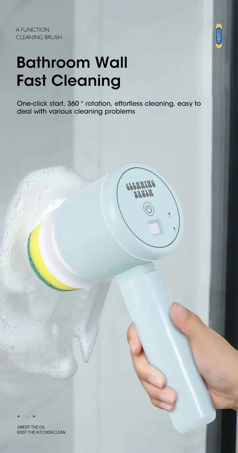 Spin Scrubber Electric Rechargeable with 5-in-1 Brush Heads