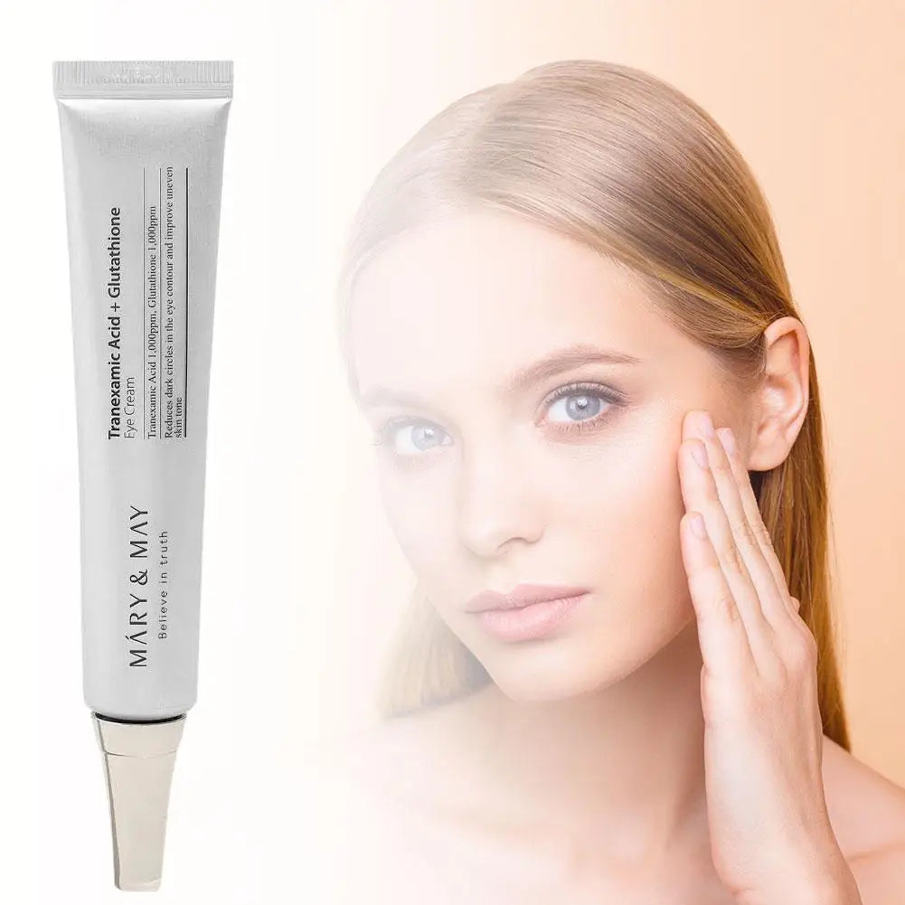 Mary May 2-in-1 Dual Function Eye Cream 30g TXA Glutathione Niacinamide VC Reduce Dark Spots Brighten Under Eye Contour