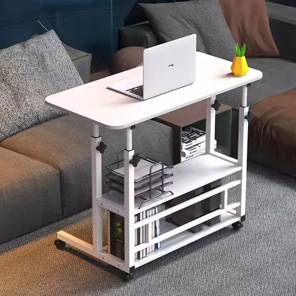 Height Adjustable Mobile Table Overbed Desk with Wheels Multi Color