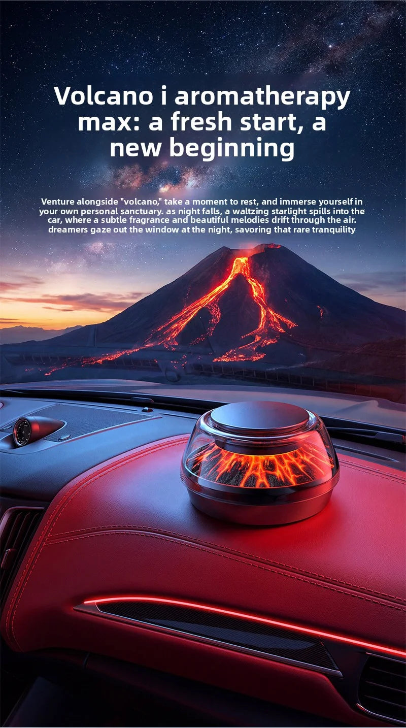 360° View Mirror Mount Volcanic Iceberg Car Diffuser - Air Purifying, Solar Powered, Forest & Floral Scents, Elegant Auto Decor