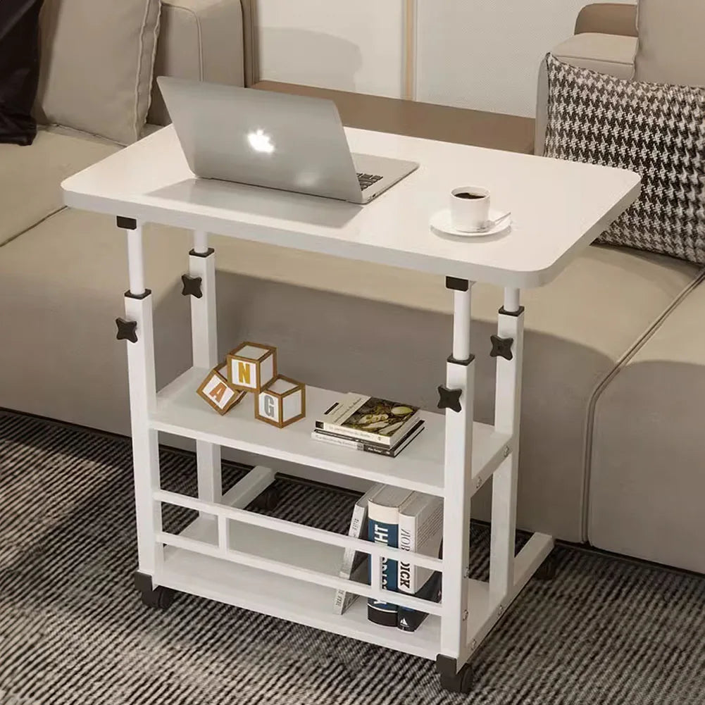 Height Adjustable Mobile Table Overbed Desk with Wheels Multi Color