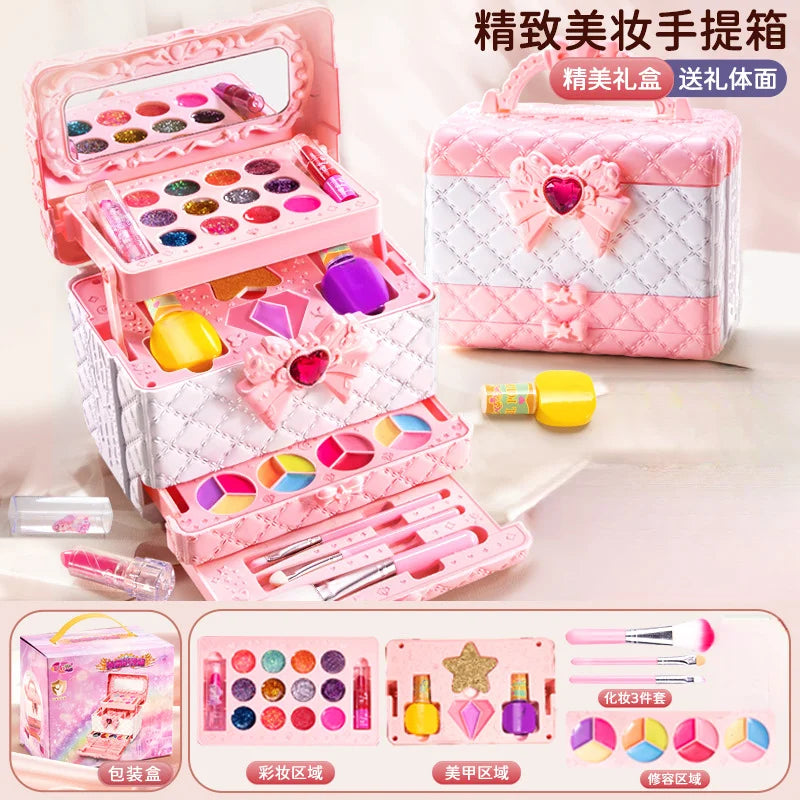 Kids Washable Makeup Girl Toys - Kids Makeup Kit for Girl, Real Make Up Set, Little Girls Makeup Kit for Toddler Kid Children Pr