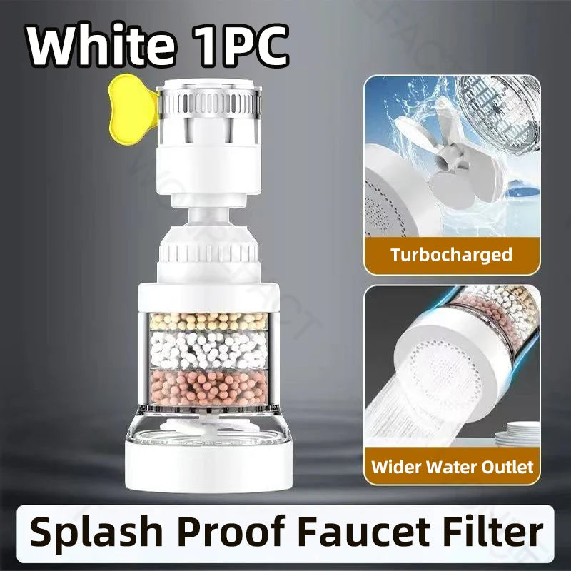 Universal Faucet Filter Interface Universal Water Filter Rotating Splash-Proof Universal Pressure Boosting 360° Rotation