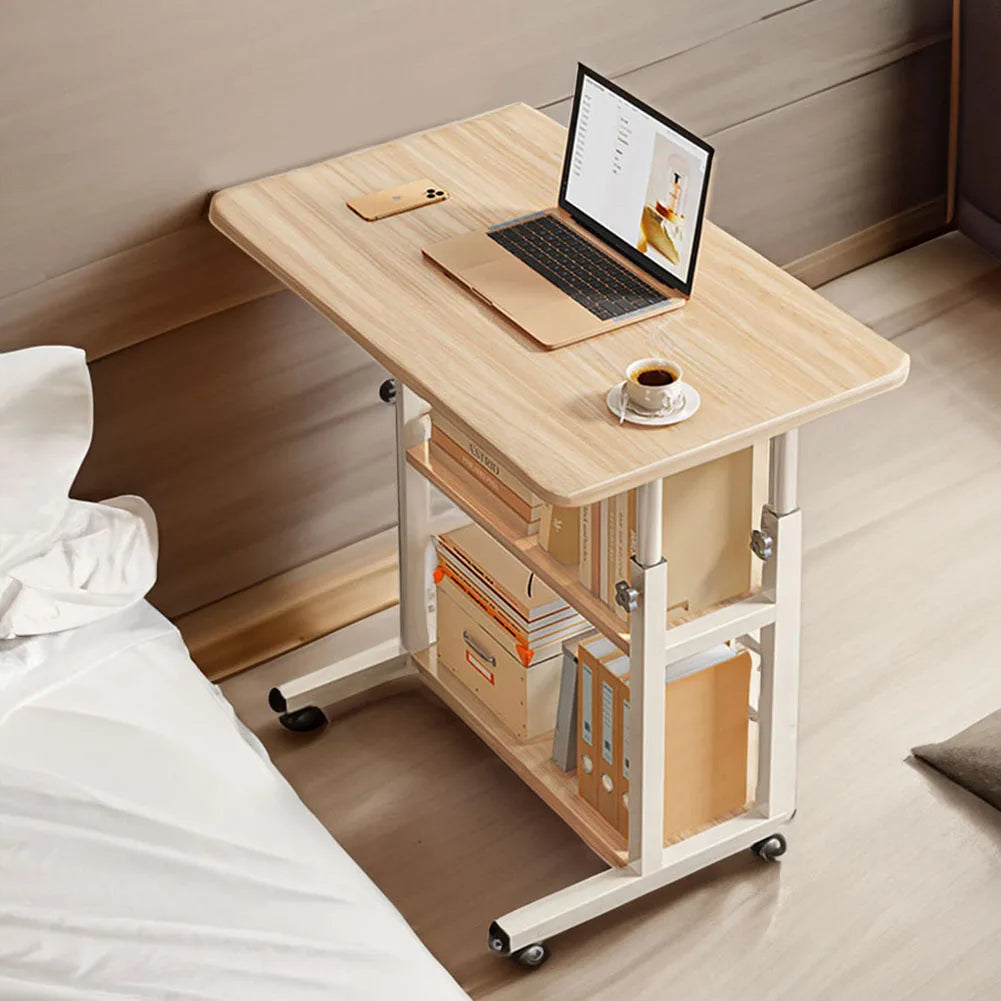 Height Adjustable Mobile Table Overbed Desk with Wheels Multi Color
