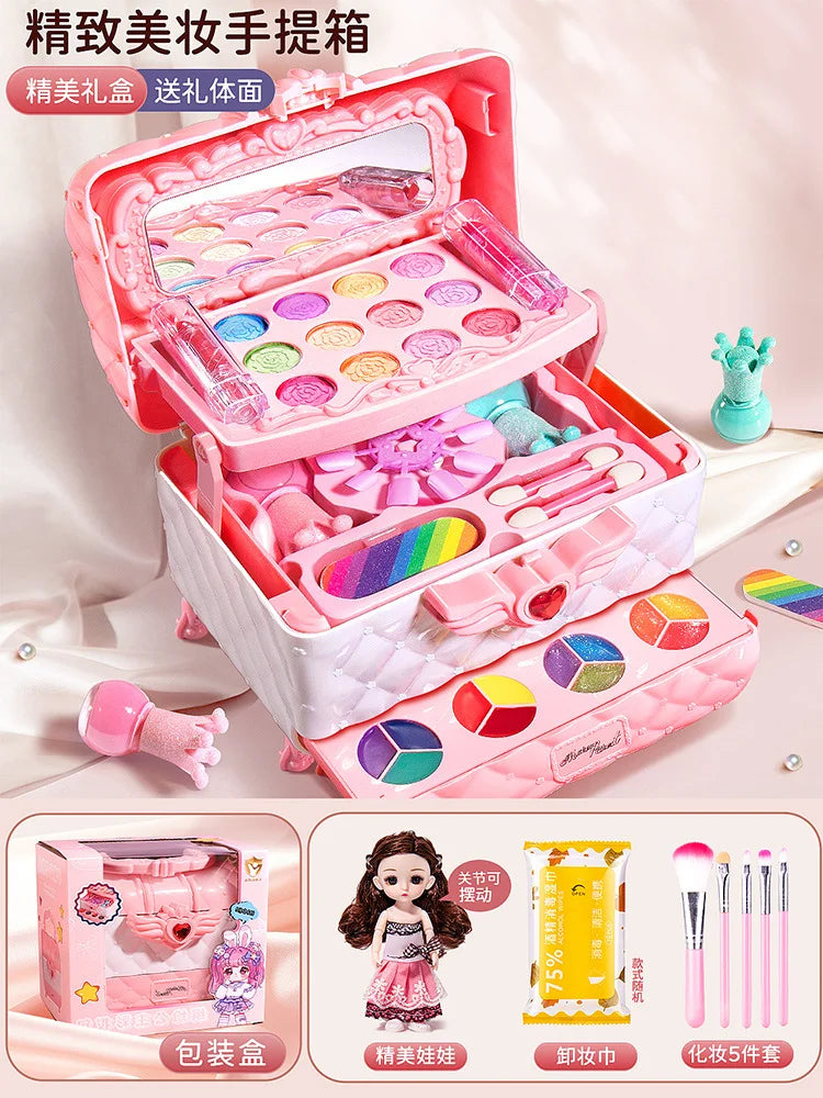 Kids Washable Makeup Girl Toys - Kids Makeup Kit for Girl, Real Make Up Set, Little Girls Makeup Kit for Toddler Kid Children Pr