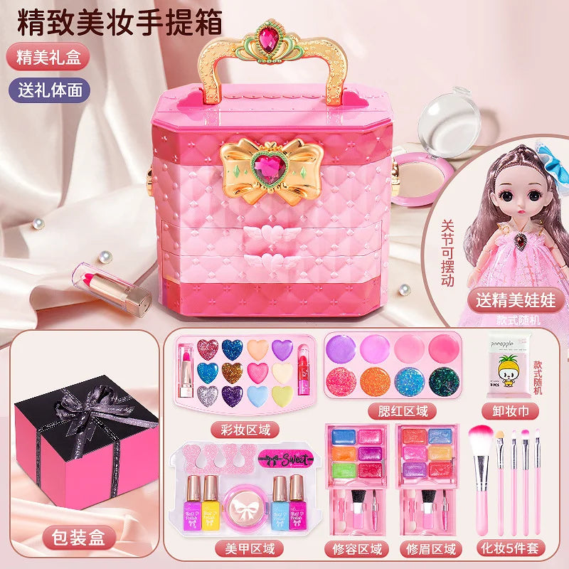 Kids Washable Makeup Girl Toys - Kids Makeup Kit for Girl, Real Make Up Set, Little Girls Makeup Kit for Toddler Kid Children Pr