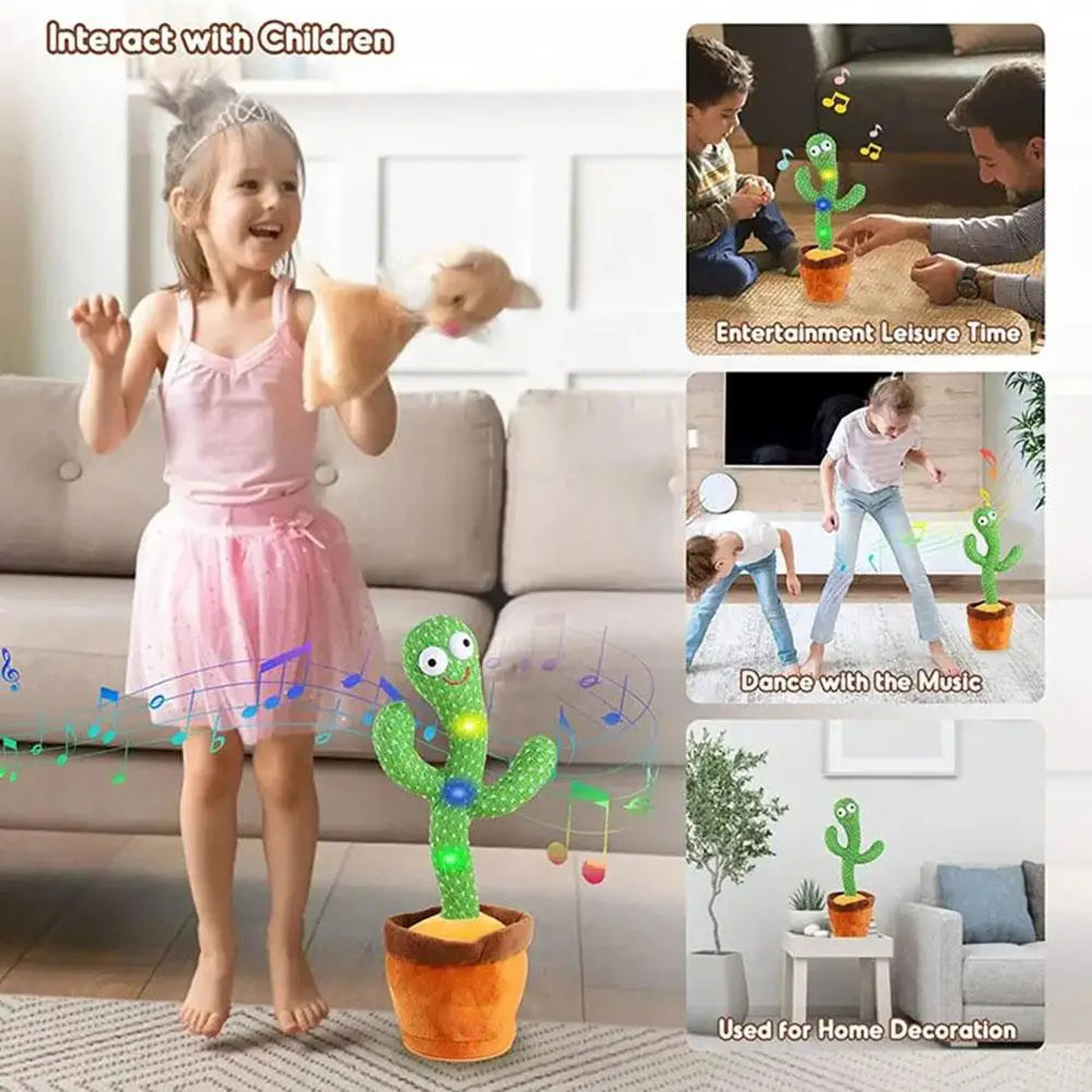 Dancing And Talking Cactus Toy Sunshine Cactus Children's Electronic Plush Toy Rechargeable Dancer Glowing Dancing USB Record
