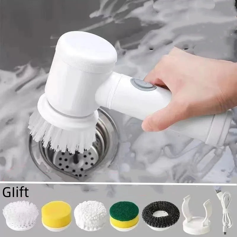 Spin Scrubber Electric Rechargeable with 5-in-1 Brush Heads