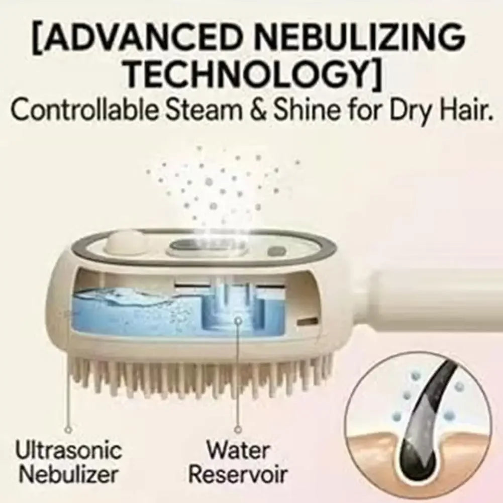 HOT Electric Spray Hair Comb Air Cushion Massage 3 in 1 Self Cleaning Steam