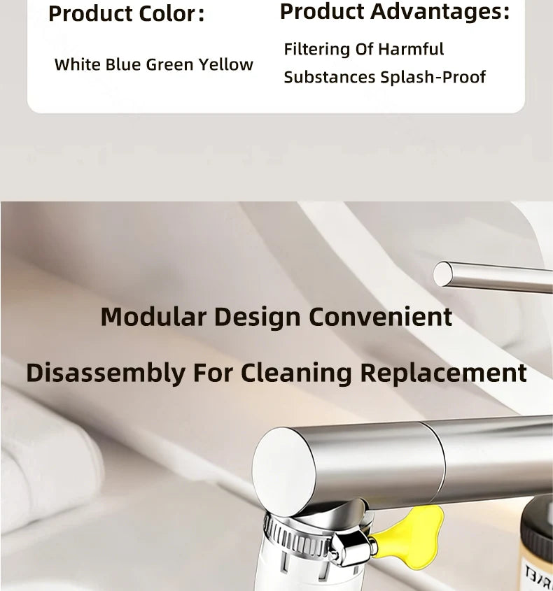 Universal Faucet Filter Interface Universal Water Filter Rotating Splash-Proof Universal Pressure Boosting 360° Rotation