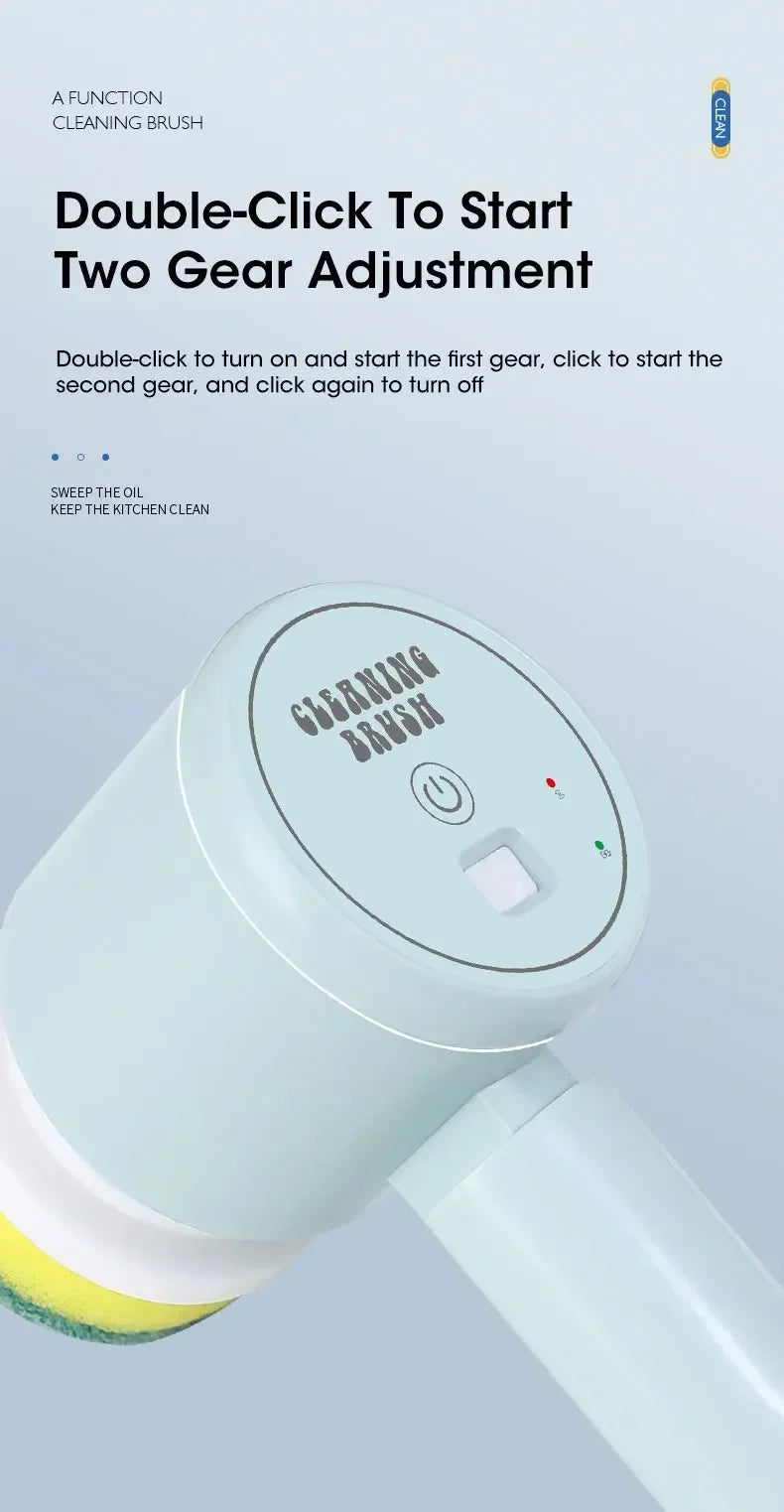 Spin Scrubber Electric Rechargeable with 5-in-1 Brush Heads