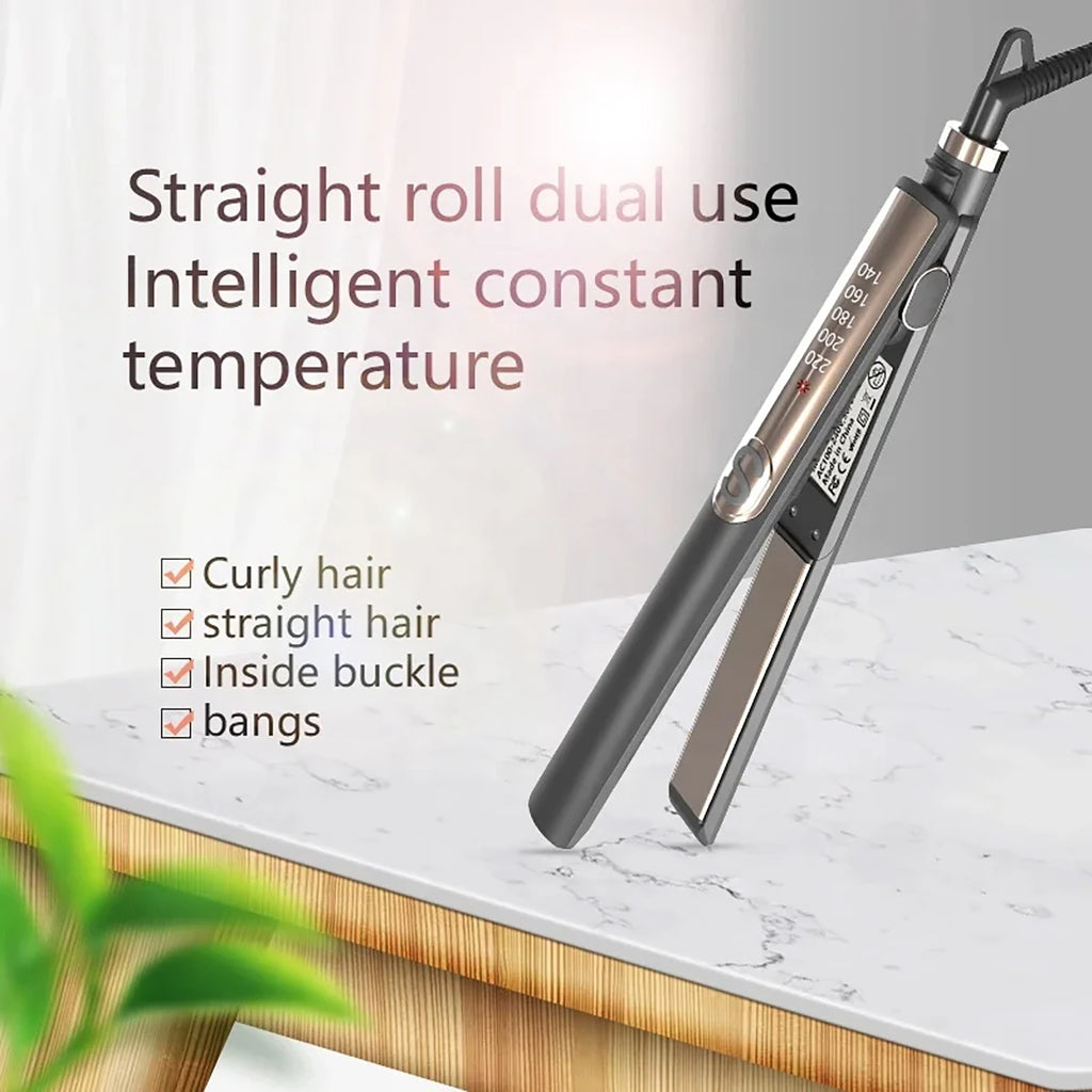 Professional Hair Straightener Curling Iron Ceramic Plate Negative Ion Plate Even