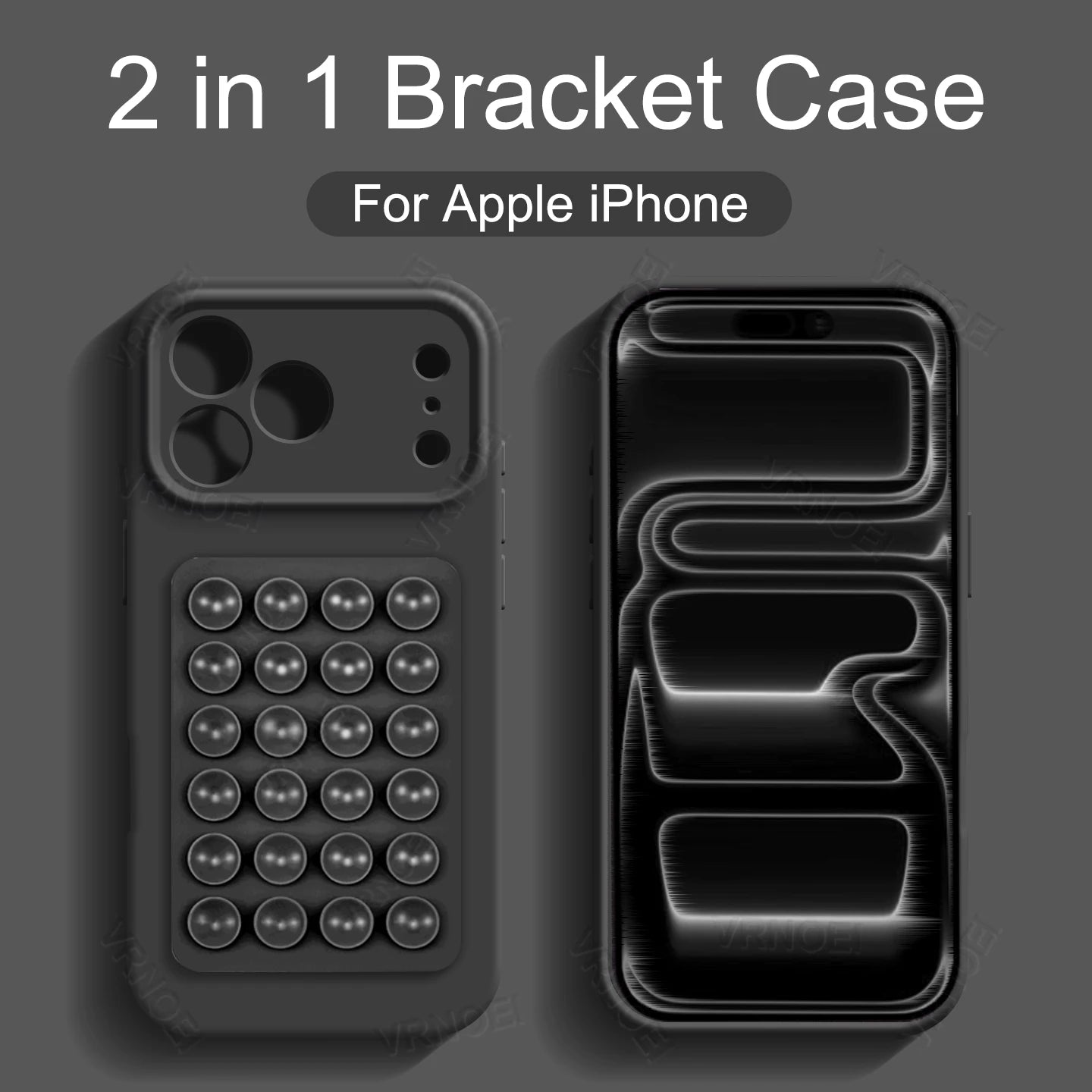 Silicone Suction cup holder case For iPhone 17 14 12 11 13 15 16 Pro Max Solid Color Cover For 16 15 14 Plus Air Accessories