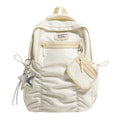 Women's Nylon Star Print Transparent Pocket Backpack Cute Casual Daily School Book Back Packs 2026 Girls Nylon Cute Backpacks