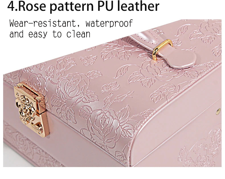 3-Layer Jewelry Storage Box with Lock for Women Watch